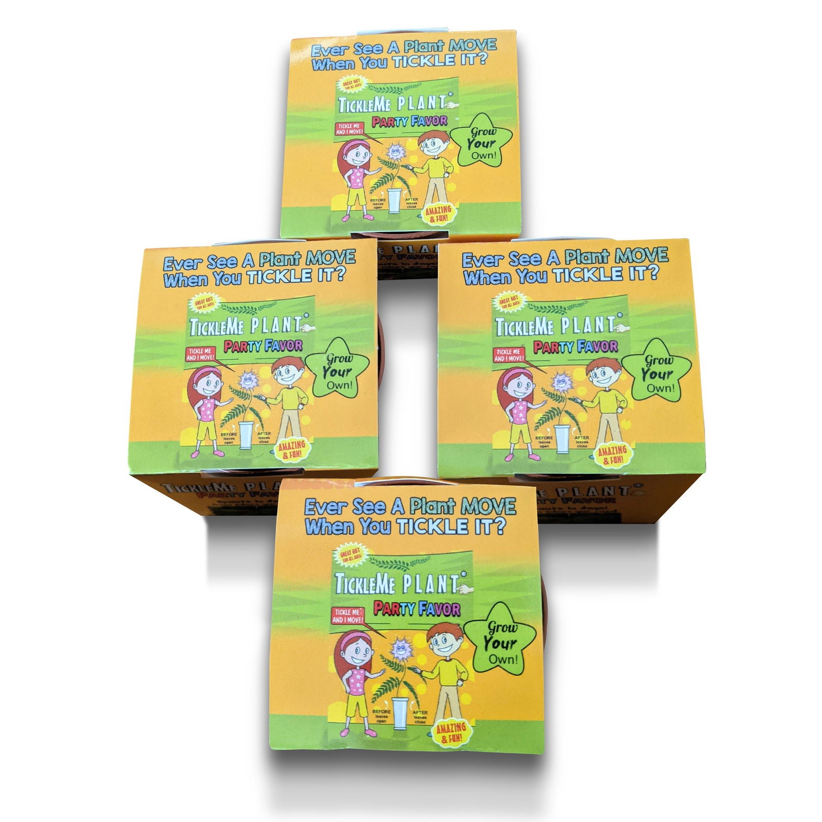 potted plant party favors TickleMe Plant Birthday Party Favors Grow Kits (pack of 4) Grows Indoors. It Even Flowers
