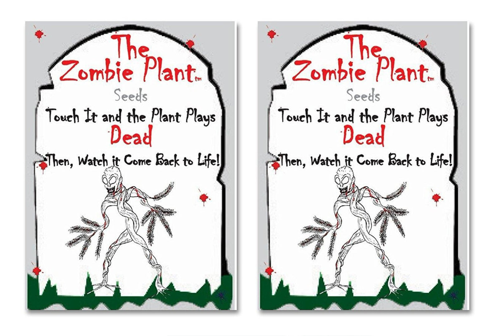 Zombie Plant Seed Packets (2) Grow your own Zombie Plant at home and watch it "Play DEAD" when Touched!