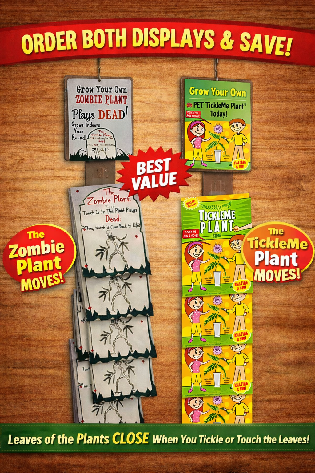 Wholesale TickleMe Plant and Zombie Plant Seed with Display