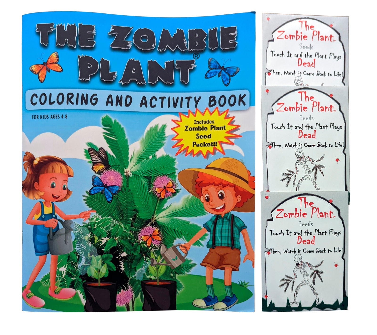 Zombie Plant Coloring and Activity Book for Kids with 3 Packets of TickleMe Plant Seeds! TickleMe Plant Company, Inc