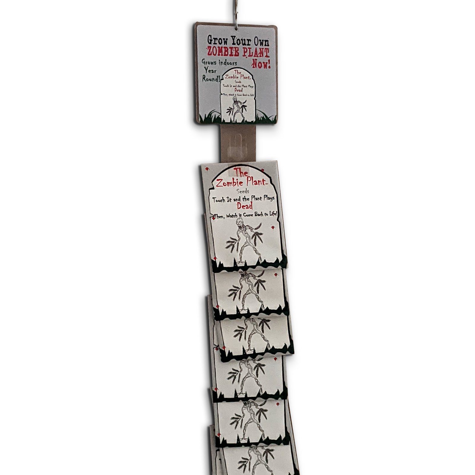Wholesale - Zombie Plant Seed Packets -  Clip Strip of 12 Your Customers Can Grow The Zombie Plant and Watch it (Play Dead) When They Touch it!
